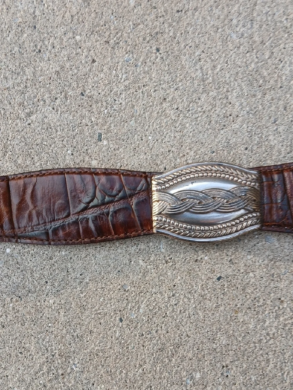Fossil Leather Belt Womens Sz M Silver Buckle Brown Leather Sz M  28